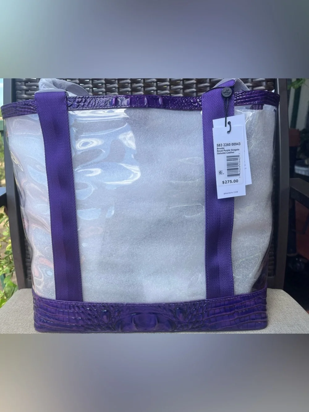 NWT Brahmin BROOKE SEAGATE in ROYAL PURPLE Tote with wristlet